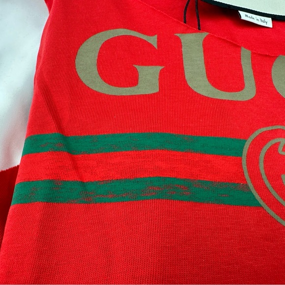 Gucci Vintage Logo Print Red Tank Top - Picture 7 of 13